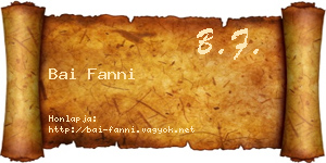 Bai Fanni névjegykártya