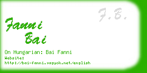 fanni bai business card